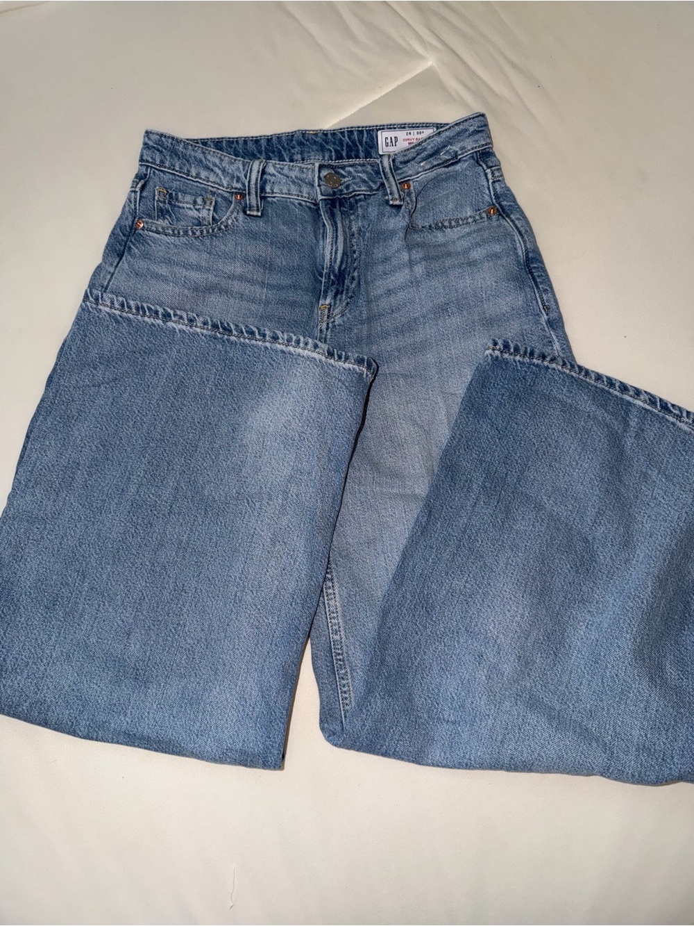 GAP curvy baggy mid rise Light Blue Wide-Leg Jeans